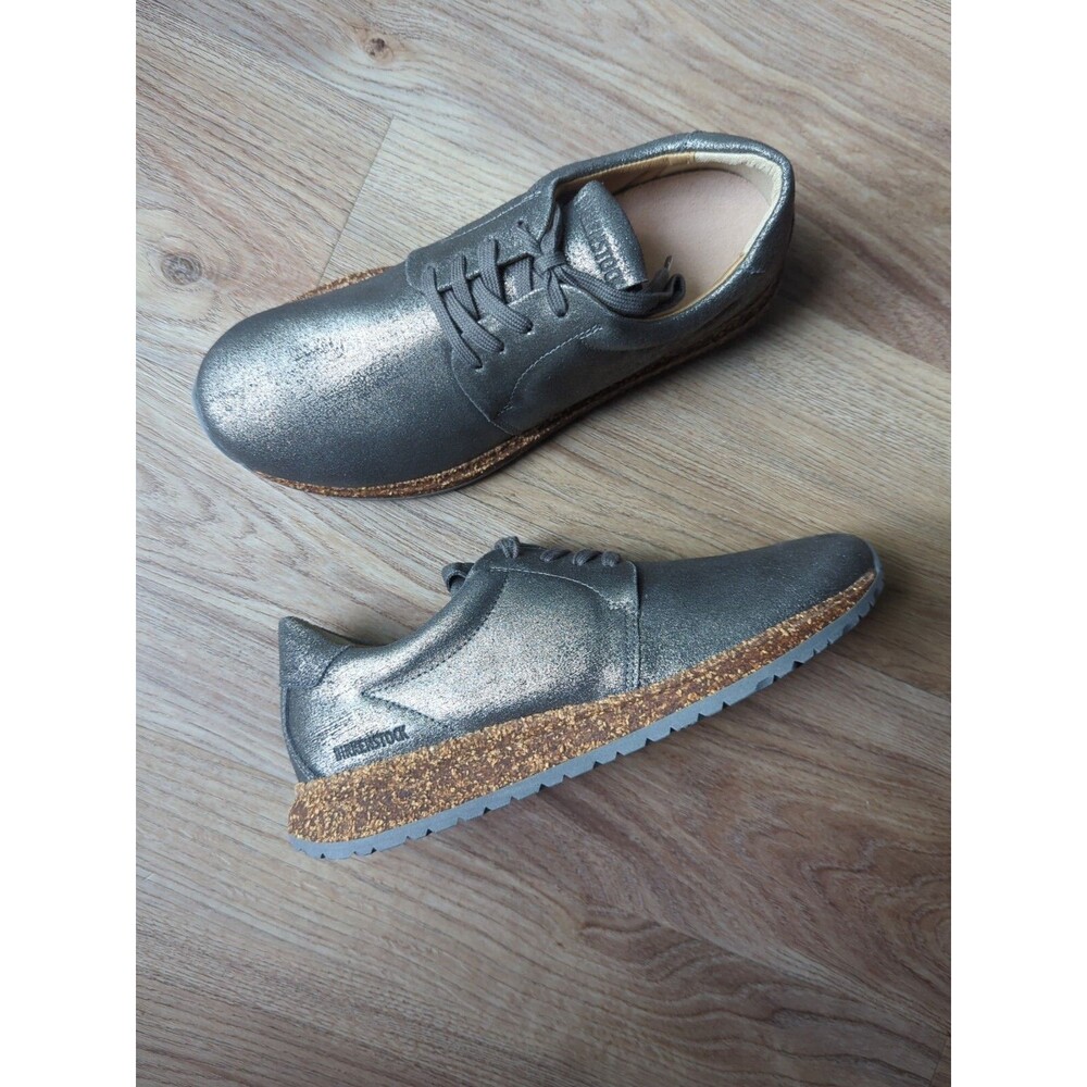 Birkenstock Wrigley Sneakers Metallic Grey Womens 8 EU 39 Boost Cork Sole